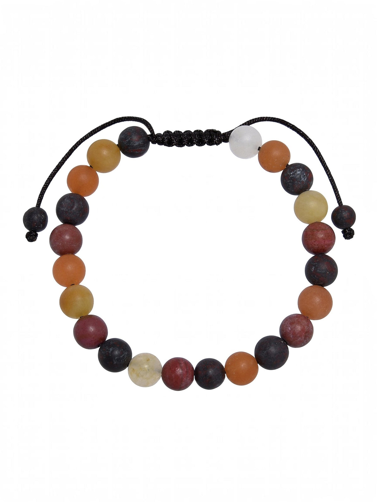 Muddy Jasper-Matte Stone Braided Bracelet B4147-Muddy Jasper-Matte - 8MM