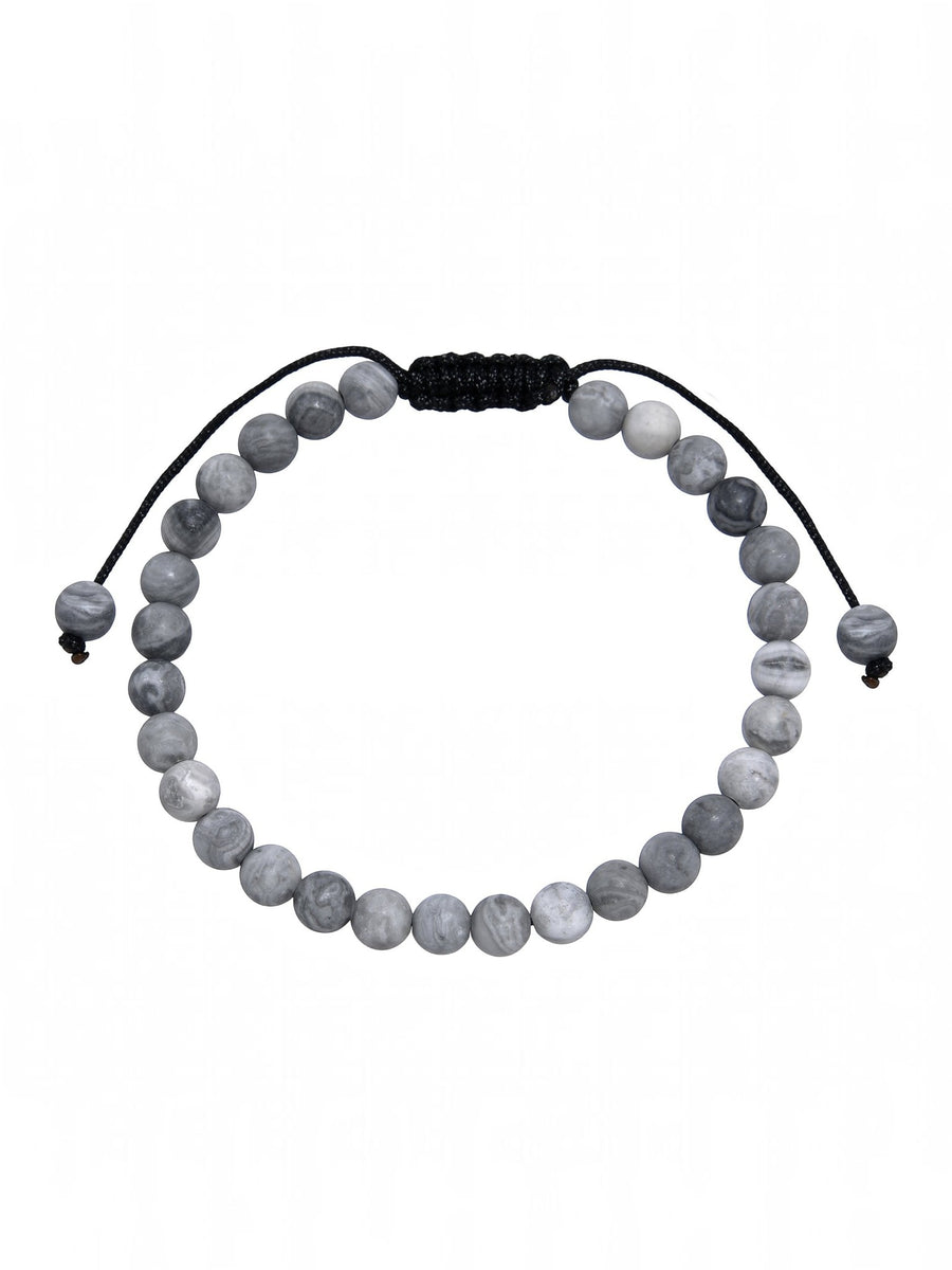 Matte Atlas Jasper Braided Shamballa Bracelet B4148-Matte Atlas Jasper