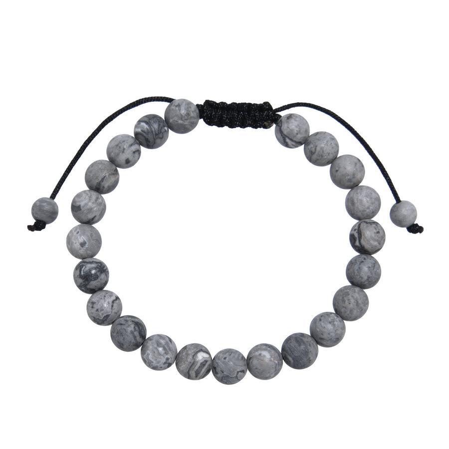 Matte Atlas Jasper Braided Shamballa Bracelet B4148-Matte Atlas Jasper