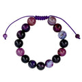 Purple Agate Stone Braided Bracelet B4149-Purple-Agate - 12MM