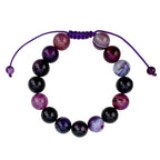 Purple Agate Stone Braided Bracelet B4149-12MM
