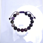 Purple Agate Stone Braided Bracelet B4149-12MM - view 9