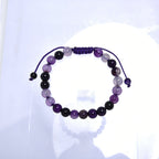 Purple Agate Stone Braided Bracelet B4149-12MM - view 7