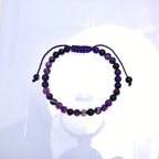 Purple Agate Stone Braided Bracelet B4149-12MM - view 6