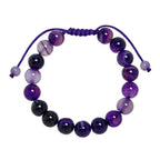 Purple Agate Stone Braided Bracelet B4149-12MM - view 3