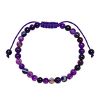 Purple Agate Stone Braided Bracelet B4149-12MM - view 5