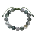 Tree Line Agate Stone Braided Bracelet B4150-Tree Line Agate - 12MM