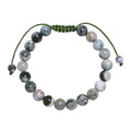 Tree Line Agate Stone Braided Bracelet B4150-Tree Line Agate - 8MM