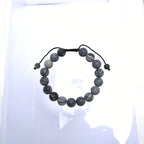 Black Network Stone-Matte Braided Bracelet B4153-10MM - view 8