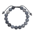 Black Network Stone-Matte Braided Bracelet B4153-Black Network Stone-Matte - 10MM