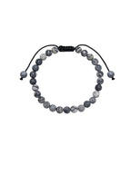 Black Network Stone-Matte Braided Bracelet B4153-12MM - view 2