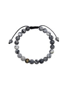 Black Network Stone-Matte Braided Bracelet B4153-12MM - view 3