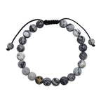 Black Network Stone-Matte Braided Bracelet B4153-6MM - view 4