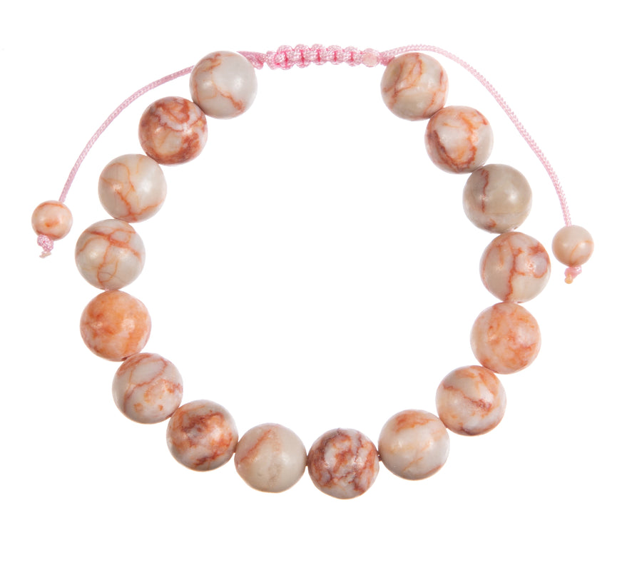 Red Network Stone Braided Bracelet B4156-Red-Network