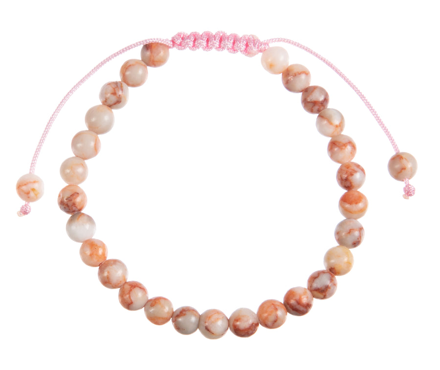 Red Network Stone Braided Bracelet B4156-Red-Network