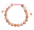 Red Network Stone Braided Bracelet B4156-Red Network Stone - 8MM