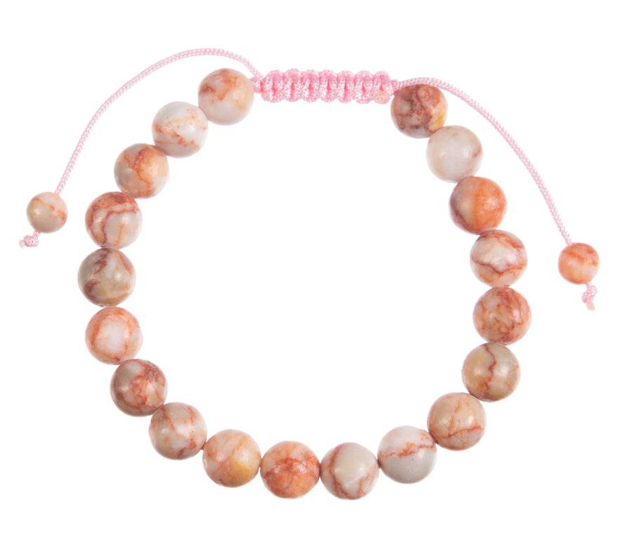 Red Network Stone Braided Bracelet B4156-Red Network Stone
