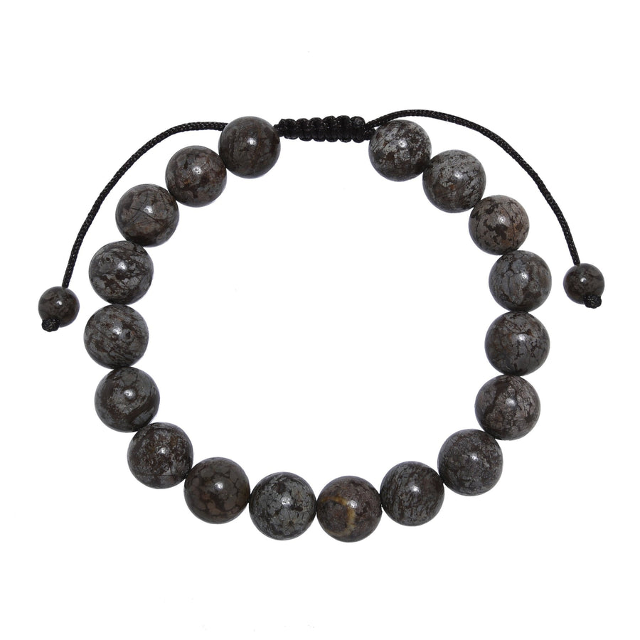 Red Snowflake Stone Braided Bracelet B4157-Red Snowflake
