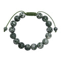 Greenspot Jasper Stone Braided Bracelet B4162-Greenspot Jasper - 10MM