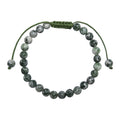 Greenspot Jasper Stone Braided Bracelet B4162-Greenspot Jasper - 6MM