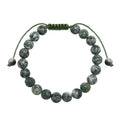 Greenspot Jasper Stone Braided Bracelet B4162-Greenspot Jasper - 8MM