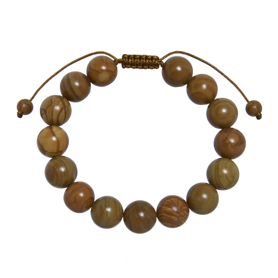 Woodenline Jasper Stone Braided Bracelet B4163-Woodenline-Jasper