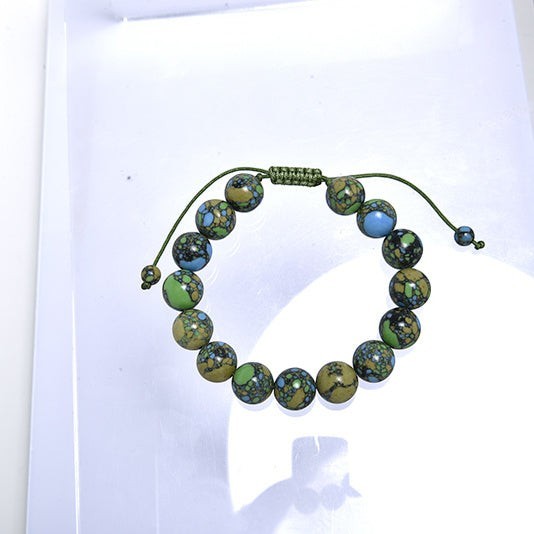 Tricolor Emperor Jasper Braided Bracelet B4165-8MM - view 4