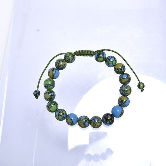 Tricolor Emperor Jasper Braided Bracelet B4165-8MM - view 7