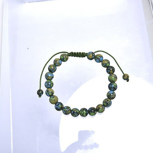 Tricolor Emperor Jasper Braided Bracelet B4165-10MM - view 6