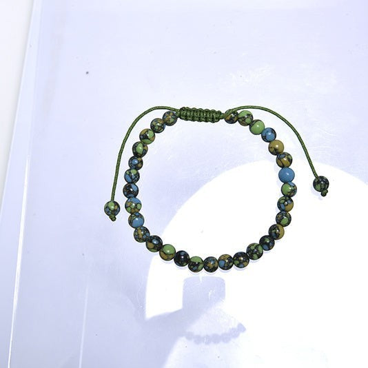Tricolor Emperor Jasper Braided Bracelet B4165-6MM - view 5