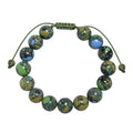 Tricolor Emperor Jasper Braided Bracelet B4165-Tricolor Emperor Jasper - 12MM