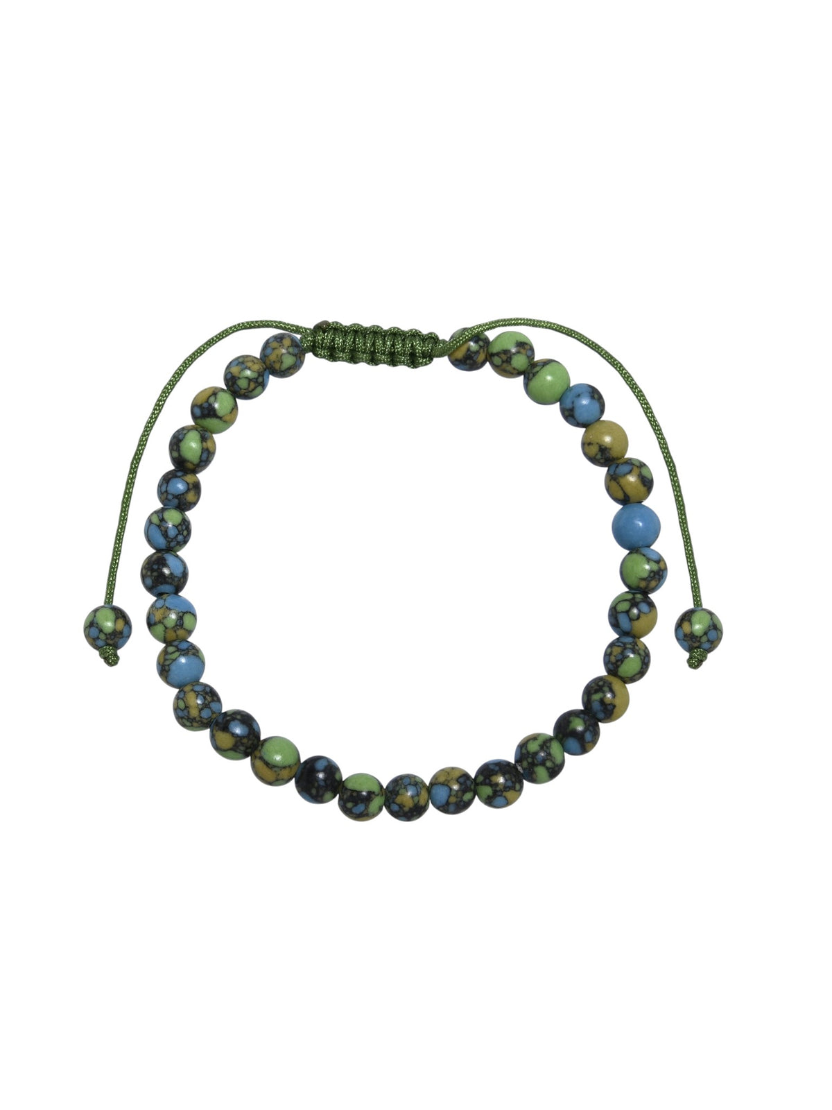 Tricolor Emperor Jasper Braided Bracelet B4165-Tricolor Emperor Jasper - 6MM