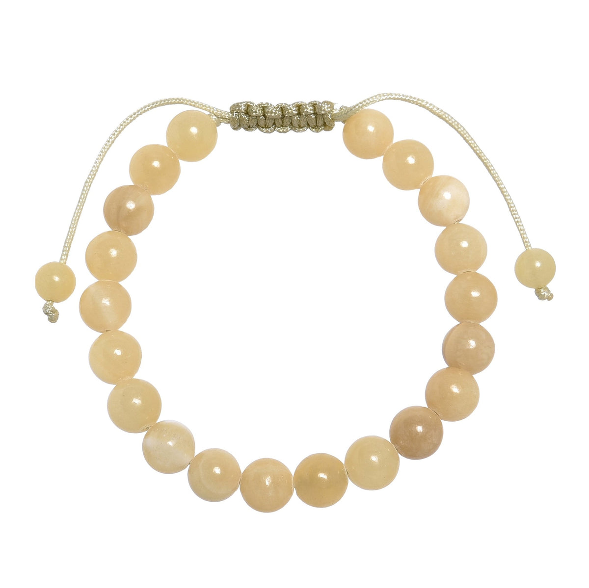 Yellow Jade Stone Braided Bracelet B4168-Yellow Jade Stone - 8MM