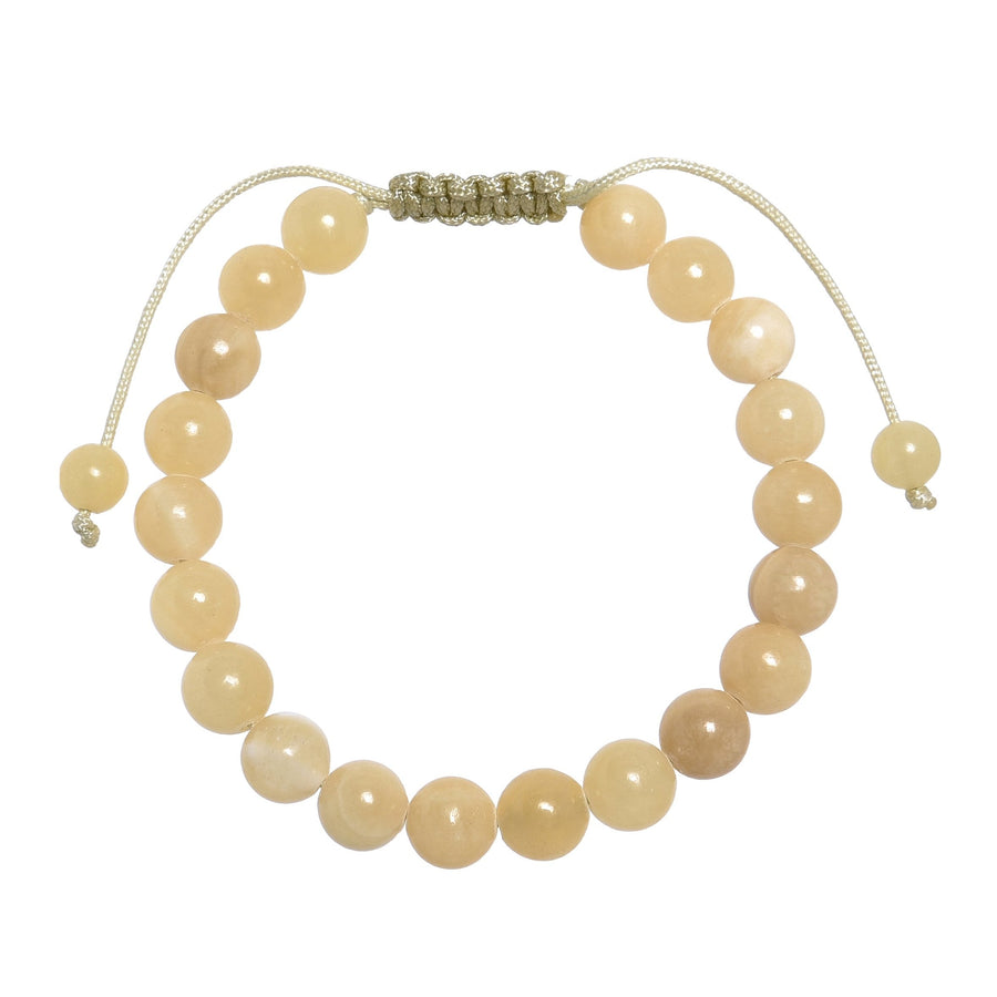 Yellow Jade Stone Braided Bracelet B4168-Yellow Jade Stone