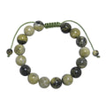 Grass Yellow Turquoise Stone Braided Bracelet B4169-Grass Yellow Turquoise - 10MM