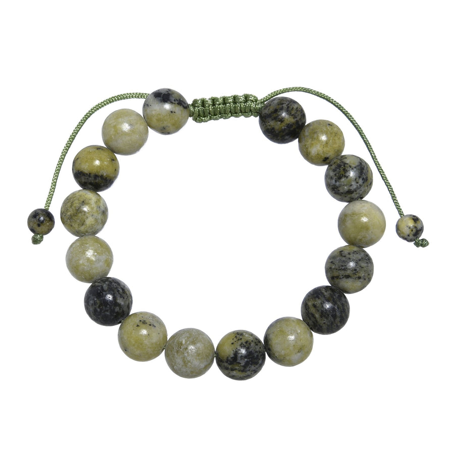 Grass Yellow Turquoise Stone Braided Bracelet B4169-Grass Yellow Turquoise