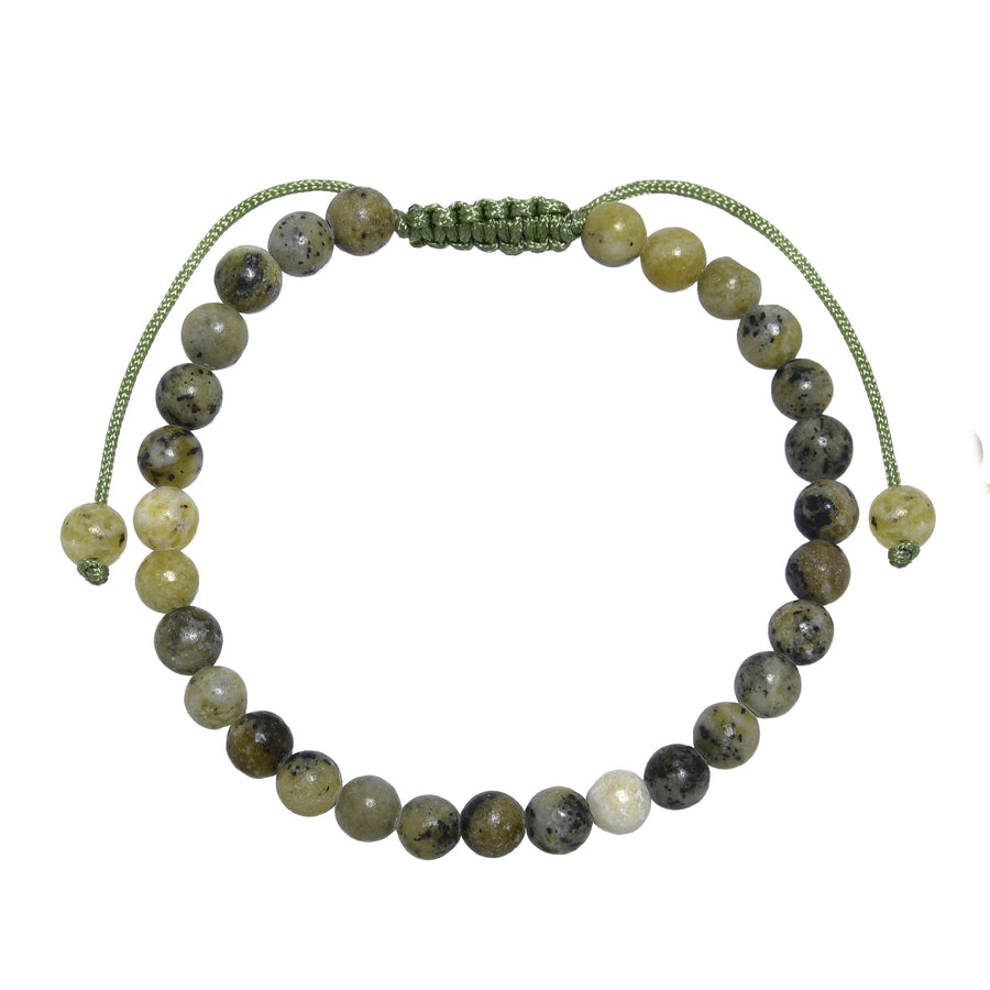 Grass Yellow Turquoise Stone Braided Bracelet B4169-Grass Yellow Turquoise