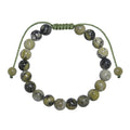 Grass Yellow Turquoise Stone Braided Bracelet B4169-Grass Yellow Turquoise - 8MM