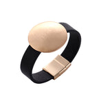 Round Vegan Leather Magnetic Bracelet B4184