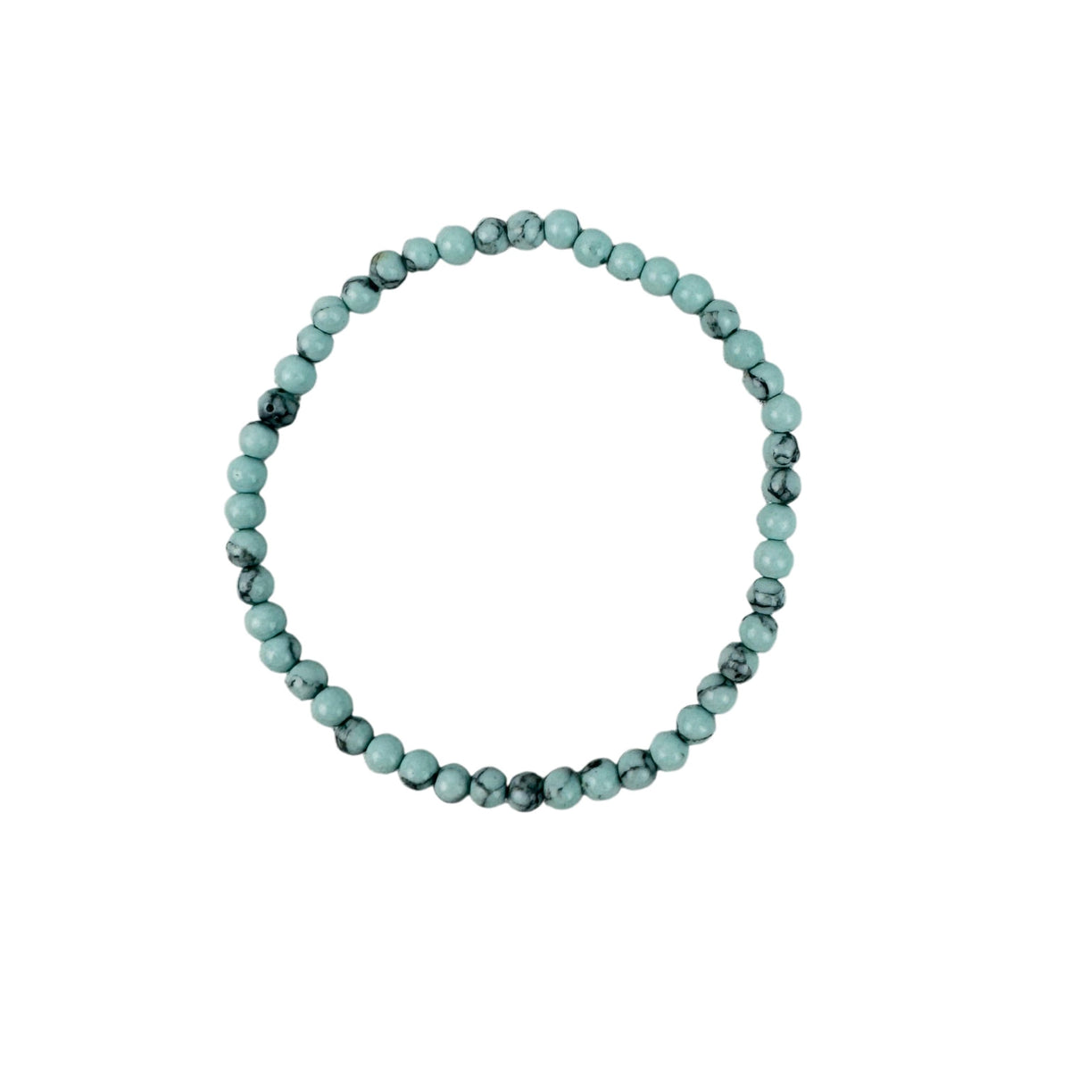 Turquoise Stone Bead Stretch Bracelet B4232-4MM