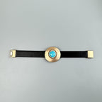 Geometric Turquoise Leather Snap Bracelet B4233 - view 12