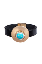 Geometric Turquoise Leather Snap Bracelet B4233 - view 2