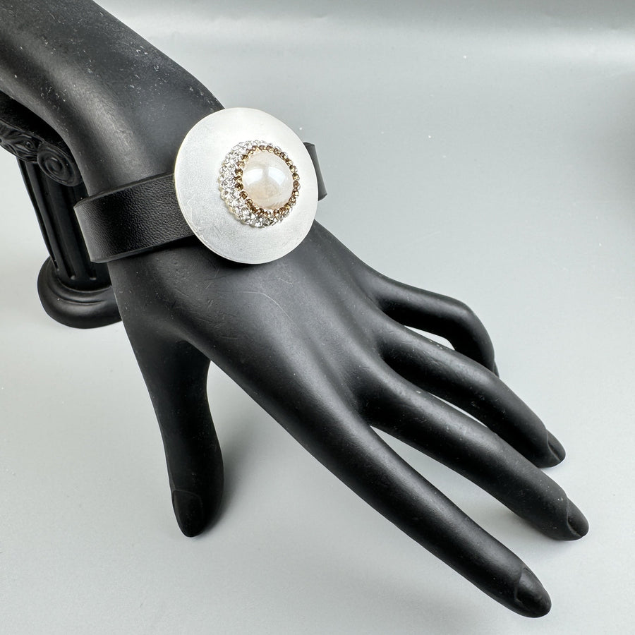 Geometric Leather Snap Bracelet B4234