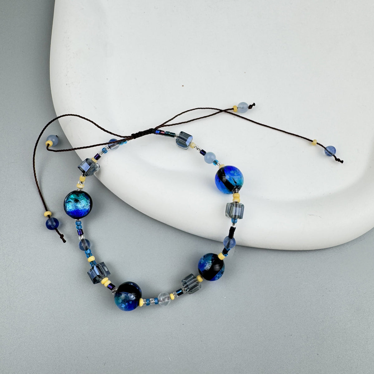 Lantern Glass Braided Bracelet B4238