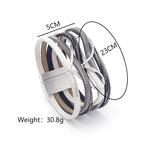 Heart-Shaped Multi-Layer Leatherette Magnetic Bracelet B4249 - view 10