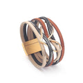 Heart-Shaped Multi-Layer Leatherette Magnetic Bracelet B4249 - view 9