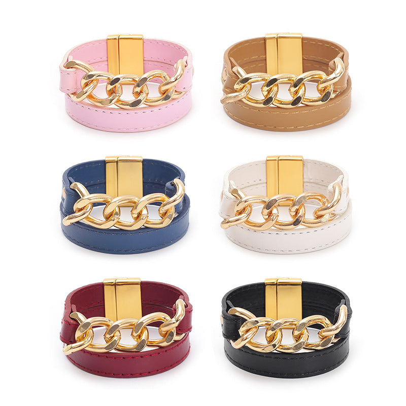 Double Layer Large Chain Bracelet B4251