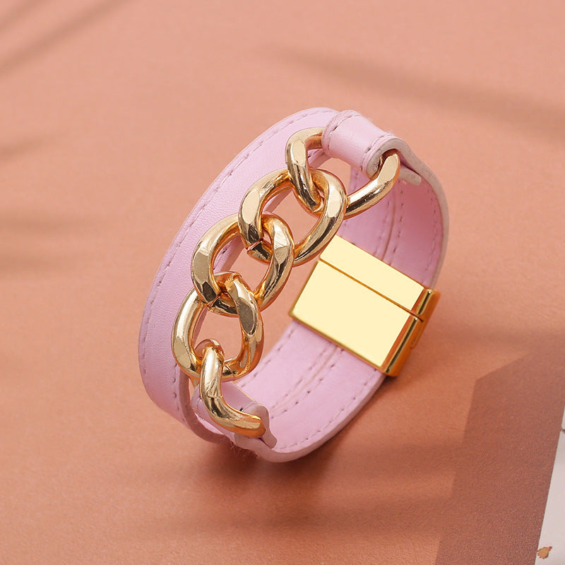 Double Layer Large Chain Bracelet B4251