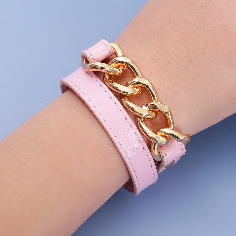 Double Layer Large Chain Bracelet B4251