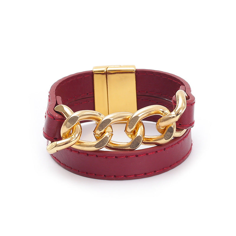 Double Layer Large Chain Bracelet B4251